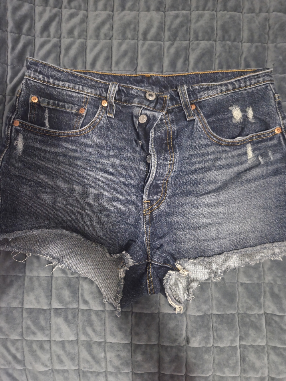 Levi's Dark Indigo Jeans with Gold Stitching
